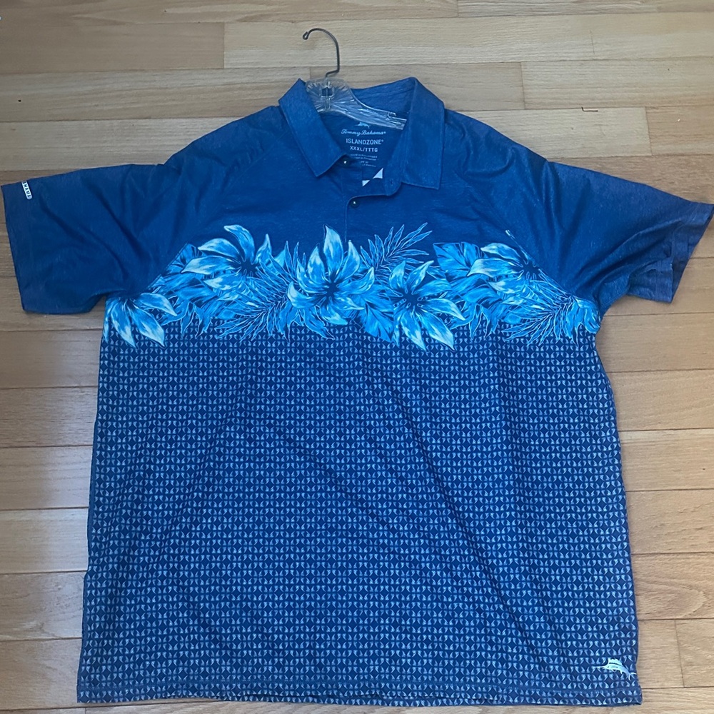 Tommy Bahama Blue Floral Polo Shirt